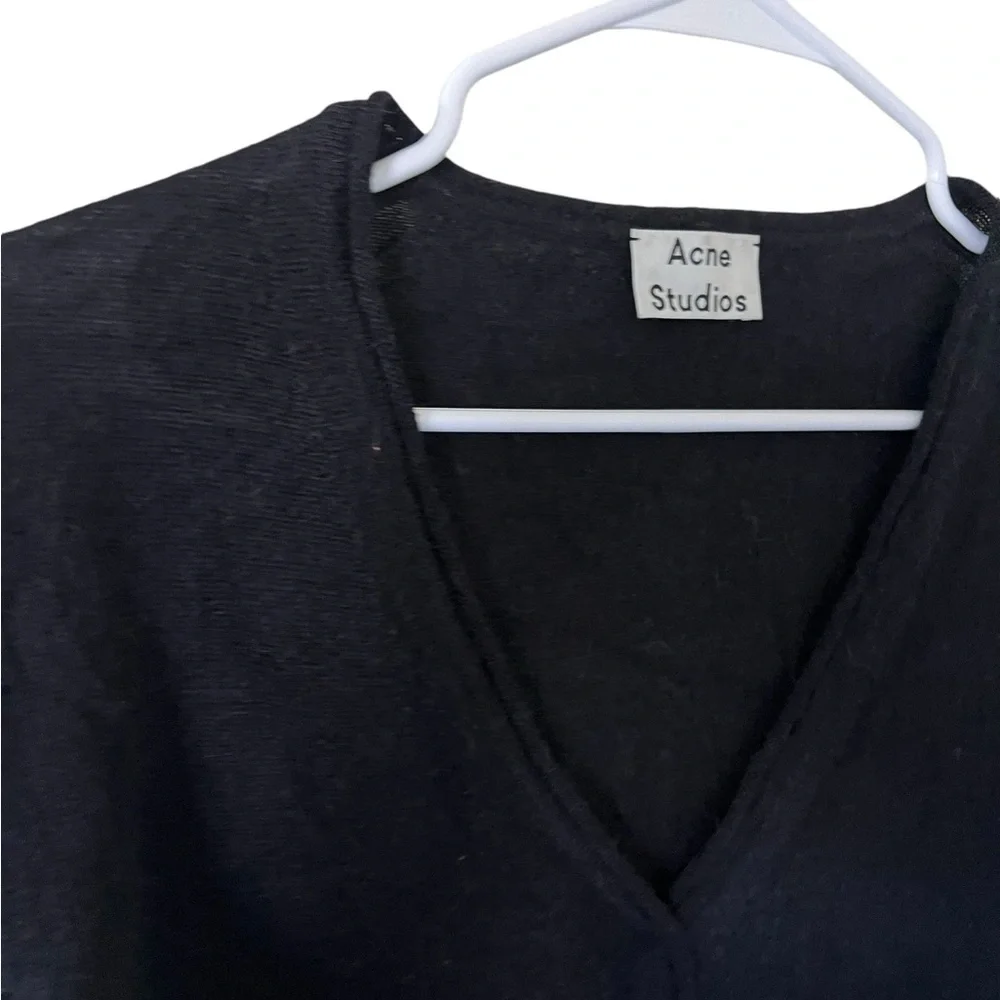 Acne Studios Jaden Black Alpaca Asymmetrical Top - Picture 4 of 12